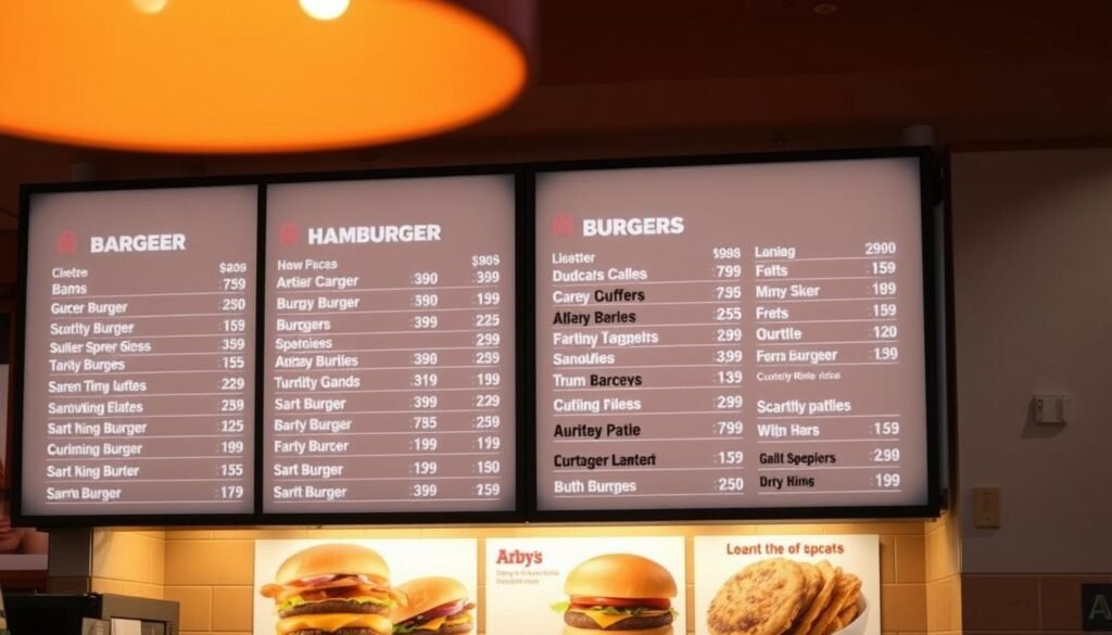 arby's hamburger menu prices