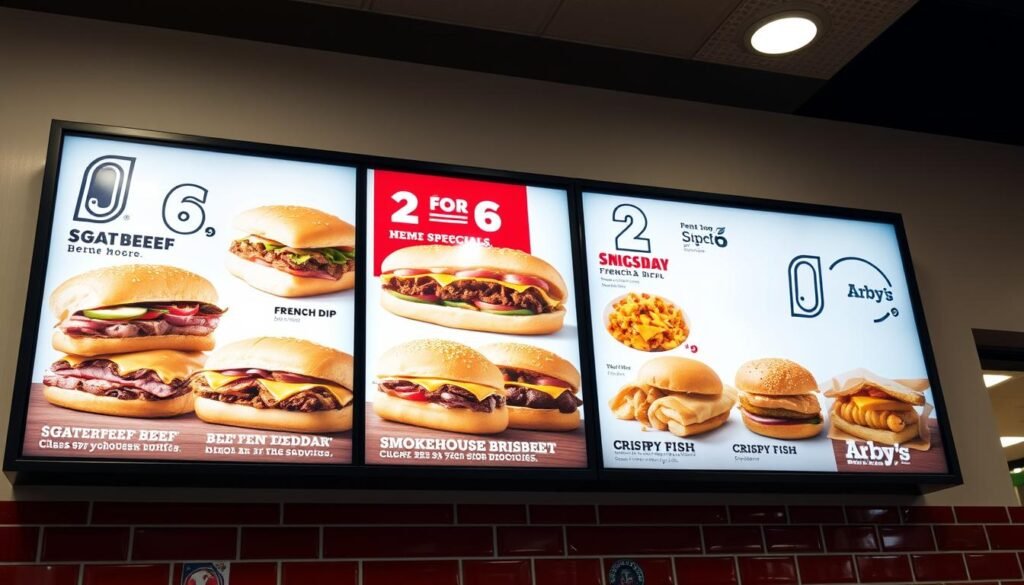 arby's menu specials 2 for $6