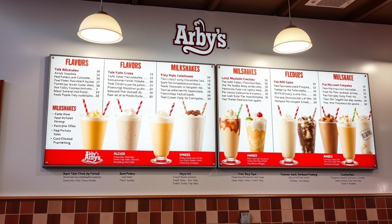 arby's milkshakes menu